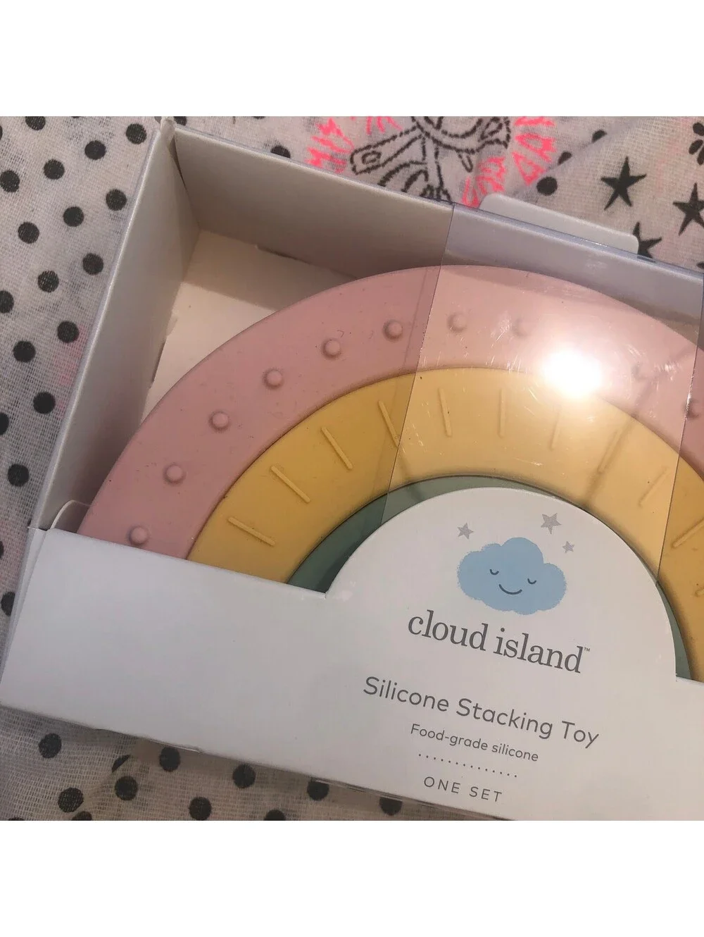 Cloud Island New Open Box Pastel Rainbow Stacking Toy
